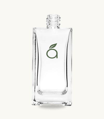 Frasco rectangular Aromita, base gruesa